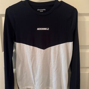 Abercrombie Kids Two-Tone Long Sleeve Tee  navy blue and white. Excellent